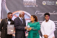 Adelaide A. Siaw-Agyepong receiving the award