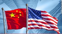 File photo of China and US flags