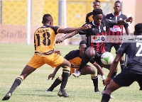 A scene from the game between Ashgold and Inter Allies