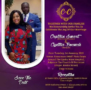 Captain Smart and his wife's invitation card
