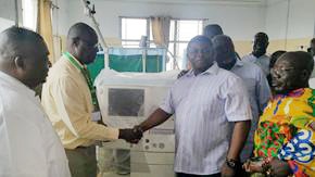 Mr. George Kwaku Kumi (R) said it was the club's contribution to helping save lives