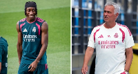Real Madrid winger Yan Diomande and  head coach Jose Mourinho