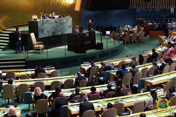 President Akufo Addo addresses the UN General Assembly at the headquarters