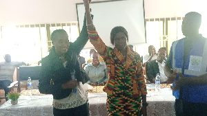 Rebecca Chissah (in kente) when she was confirmed