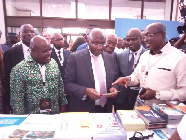 Vice President, Dr. Mahamudu Bawumia inspecting some items at the 4th Renewable Energy Fair