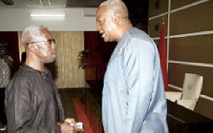 Dr. Tony Aidoo (L) and former President John Dramani Mahama