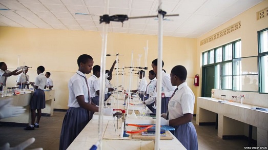 File photo of some students at a science laboratory