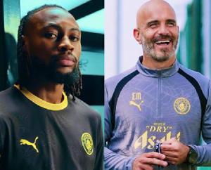 Antoine Semenyo and Manchester City manager Enzo Maresca