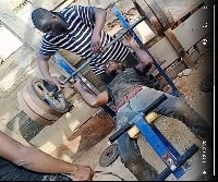Scrap dealer being forced to raise metals after stealing from macho men