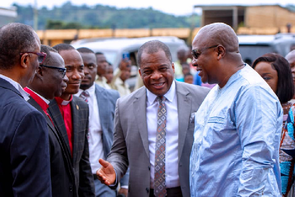 John Mahama with Reverend Wengam at the ceremony