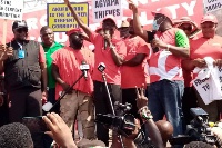 Leading members of the NDC addressing party supporters at the 'Probity and Accountability' march