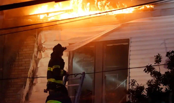 2462 Devoe Terrace in University Heights on fire