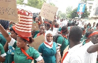 Some aggrieved nurses protesting