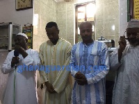 The Ayew brothers with two Muslim clerics