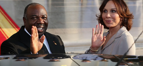Syvia Bongo (R) and her son were accused of exploiting former President Ali Bongo's condition