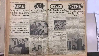 Shot of published news in newspapers in the 1960s