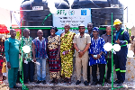 Executive Director of CFF-Ghana, Richard Kasu (3rd to the right), with leaders of the community
