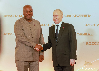 President John Dramani Mahama and President Putin of Russia
