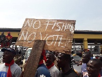 Some fishermen have protested government's decision to ban fishing till the end of August