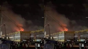 A portion of the Kaneshie market caught fire in the dawn of Sunday, December 20, 2020