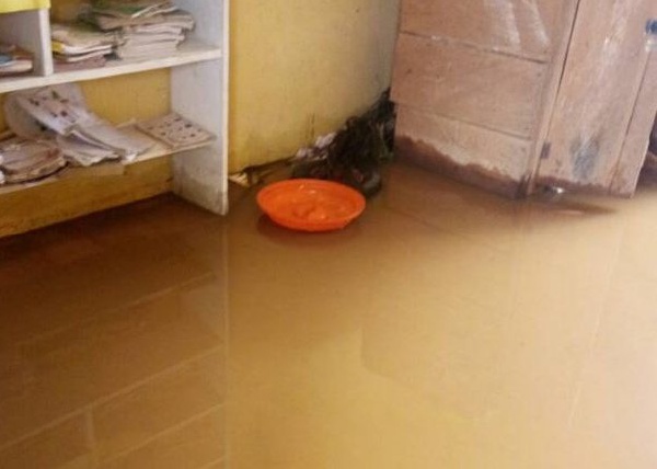 Jejeti Health Center flooded after several hours of torrential rainfall