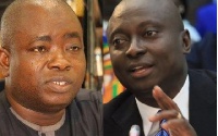 Former Minister for Works and Housing, Samson Ahi and his successor Samuel Atta Akyea