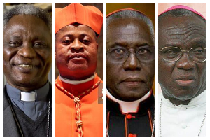 Peter Appiah Turkson (L), Peter Okpaleke, Robert Sarah and Jean-Pierre Kutwa