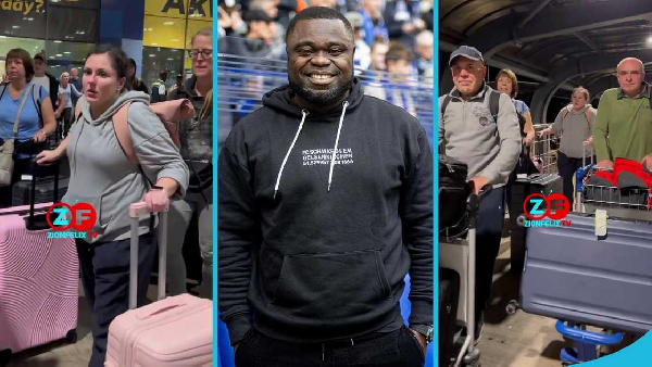 Photos of the arrival of the doctors and Gerald Asamoah ( in the middle)