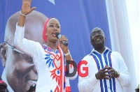 Samira Bawumia with husband Dr. Bawumia at a rally