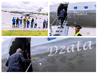 Otumfuo Osei Tutu II on board Dzata jet