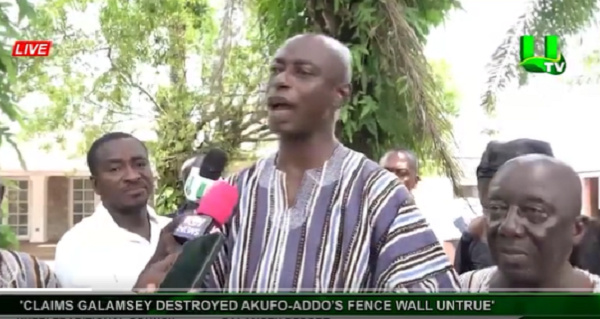 Chief of Kyebi, Osabarima Marfo Kwabrane addressing the media after the tour