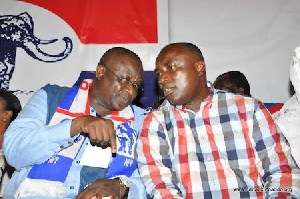Suspended Gen. Sec. Kwabena Agyepong and Paul Afoko in a chat