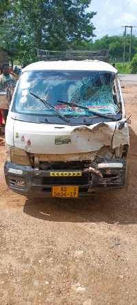 One of the cars involved in the accident