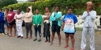 Some of the alleged prostitutes who were arrested at Esiama