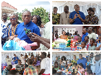 Collaged photos of Prof Kingsley Nyarko and some children at the various homes
