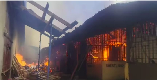 A devastating fire brought down about 96 shops at the Kasoa New Market