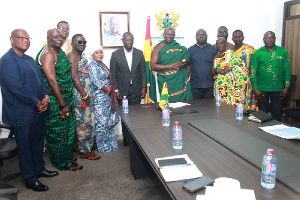 The chiefs in a group photograph with Emmanuel Armah Kofi-Buah