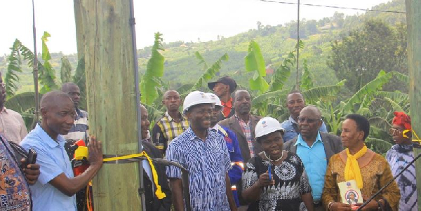 Ministry of Energy Commissioner for Rural Electricity Abdon Atwiine, launch new power lines