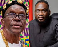 Alban Bagbin (L) has addressed the issue of OK Frimpong's (R) arrest in Netherlands