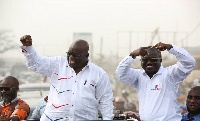 Akufo-Addo, president elect of Ghana, with others on one of their campaign tours