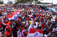 Some supporters of the NPP at a rally