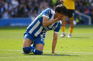 Brighton winger Mitoma was injured in a game against Wolves in the Premier League last weekend