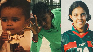 L-R Chantelle, Oshoala and Lamia