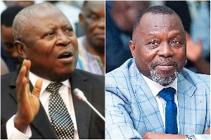 Martin Amidu (L) has given his verdict on the performance of Attorney General Dr Dominic Ayine (R)