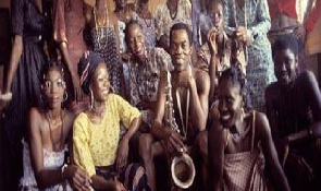 Fella Kuti with his wives in the 70s