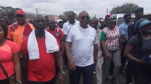 Former President John Dramani Mahama with some members of the NDC