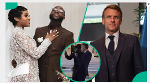 Fans react to Davido video introducing Chioma to French president Emmanuel Macron