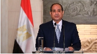 Egyptian President Abdel Fattah al-Sisi speaks during a news conference