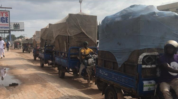 File photo of tricycles carrying waste