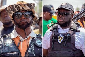 A member of the NDC security taskforce, Alhaji Tanko (L) and James Agbey